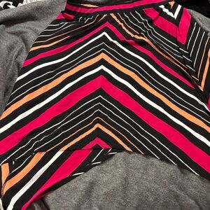 Faded Glory Women's Maxi Skirt - Black, Red, Orange, White Stripes